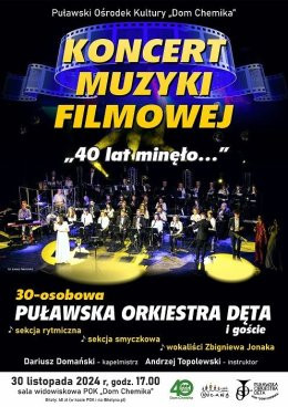 Puławy Wydarzenie Koncert Puławska Orkiestra Dęta i goście-Koncert muzyki filmowej "40 lat minęło..."